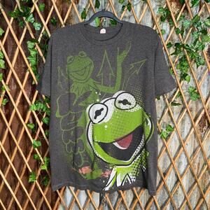 Vintage Y2K Kermit the frog Muppet grunge AOP 2000s t-shirt